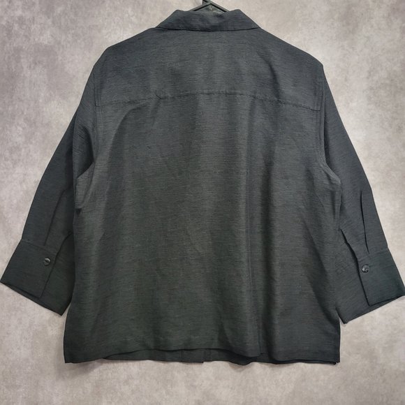 Vintage Easy Spirit Silk Linen Blend Minimalist Button Down XL - Picture 9 of 10
